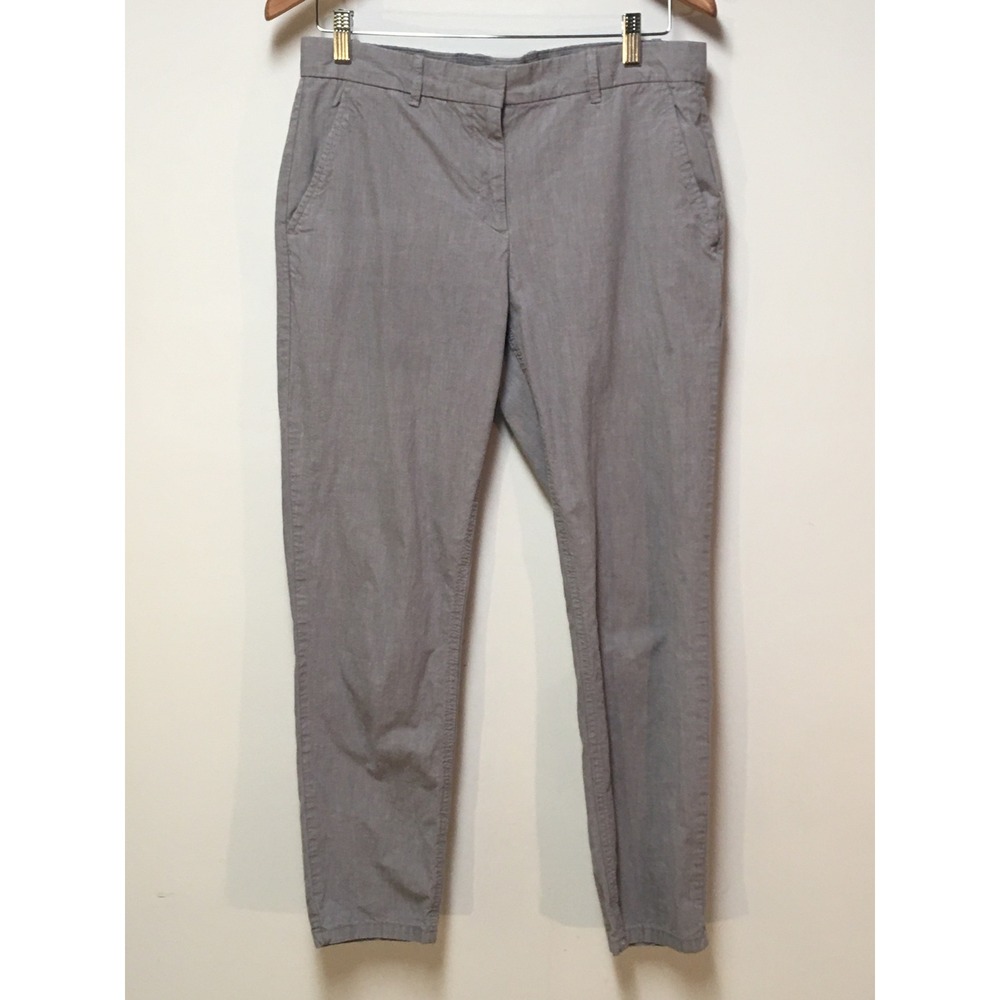 Gap Broken-In Straight Khakis Women Size 6 Gunpowder Gray Chambray Cotton Pants